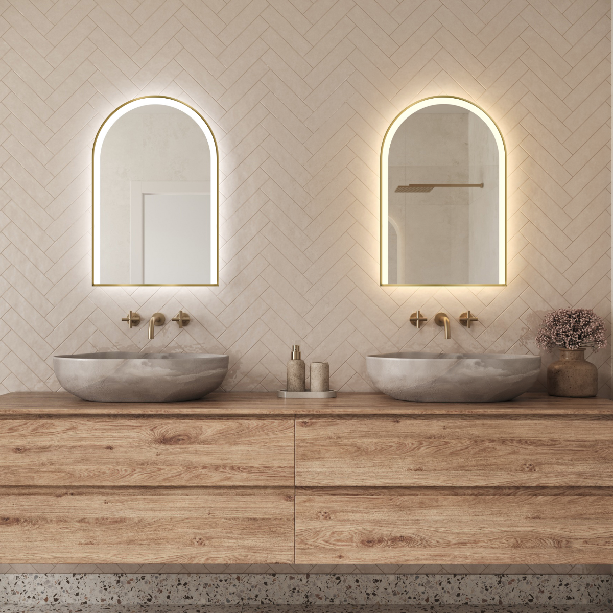 Arcella Arched Edgelit Bathroom Mirror (Slim)