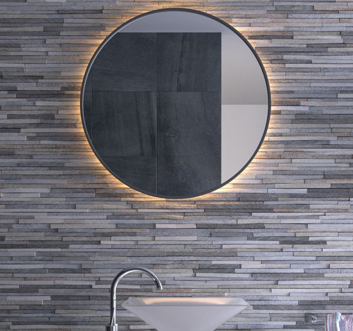 Juliette Round Backlit Bathroom Mirror (Shaver)