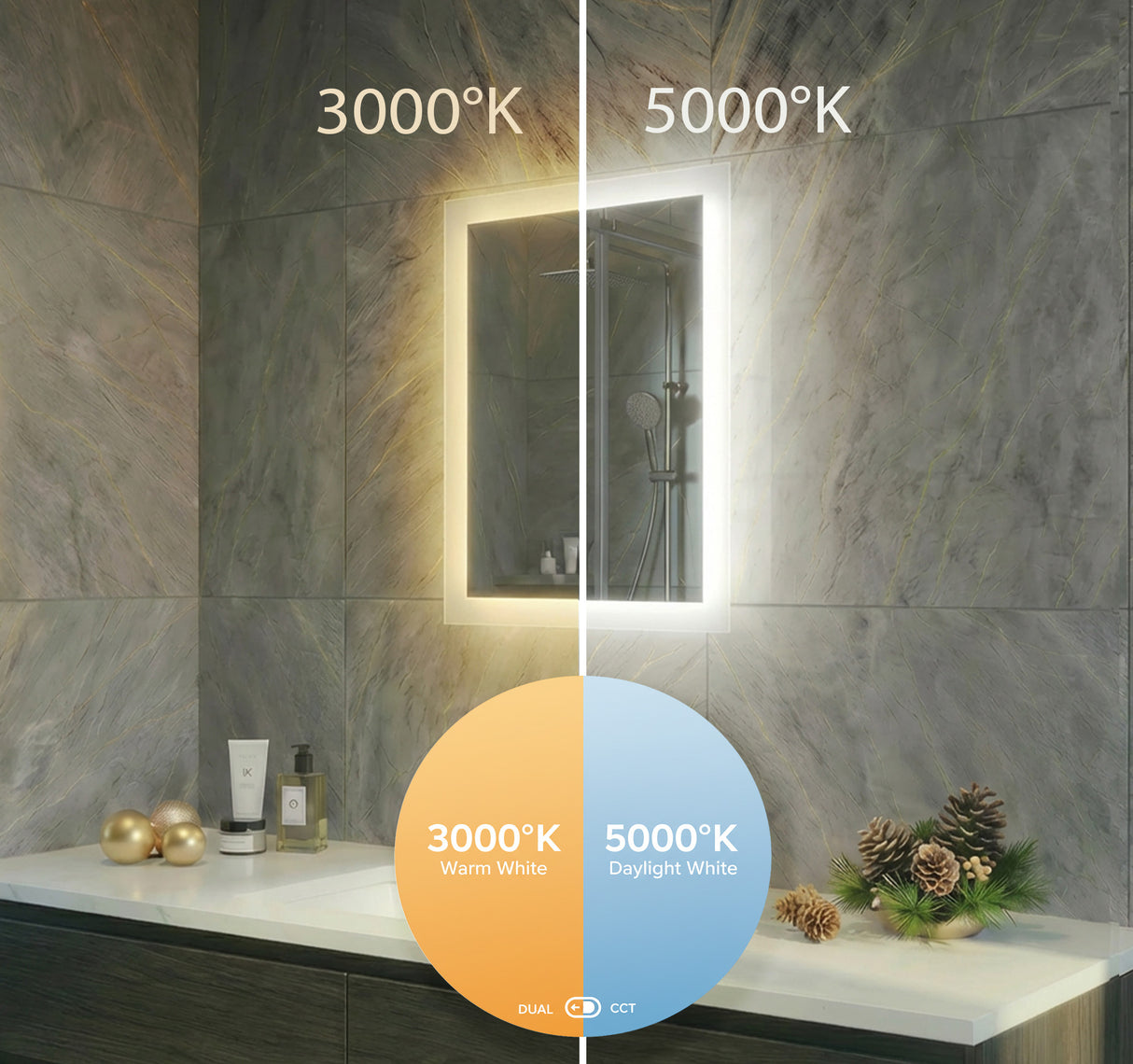 Eden LED Light Bathroom Mirror (Slim)