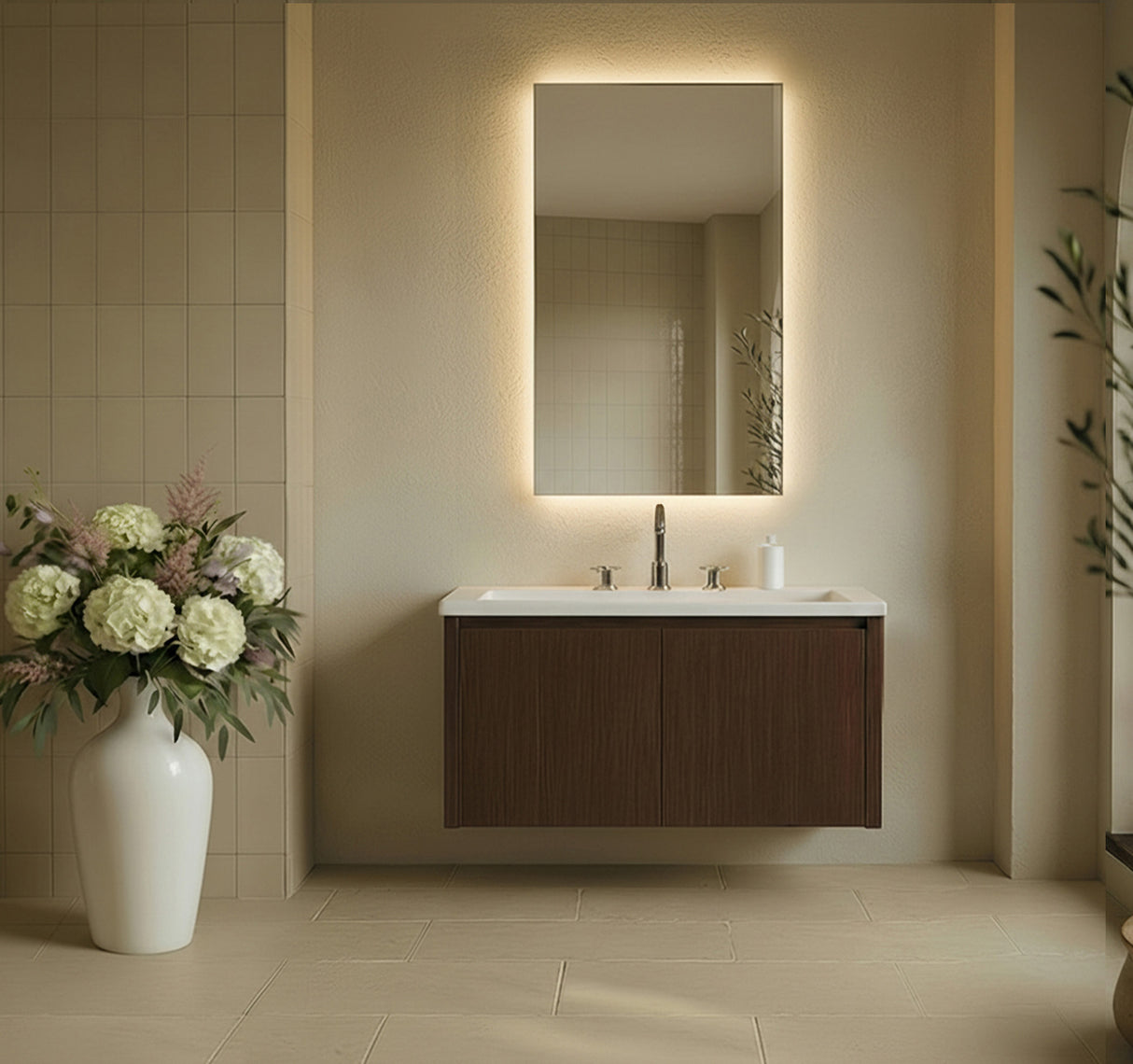 Victoria Backlit Bathroom Mirror (Shaver)
