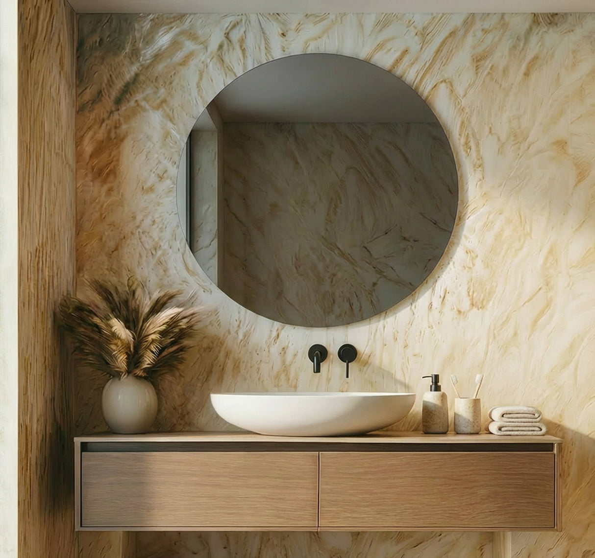 Daisy Round Backlit Bathroom Mirror (Slim)