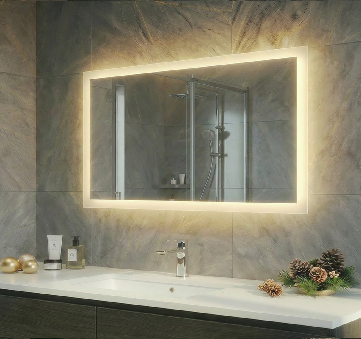 Eden LED Light Bathroom Mirror (Slim)