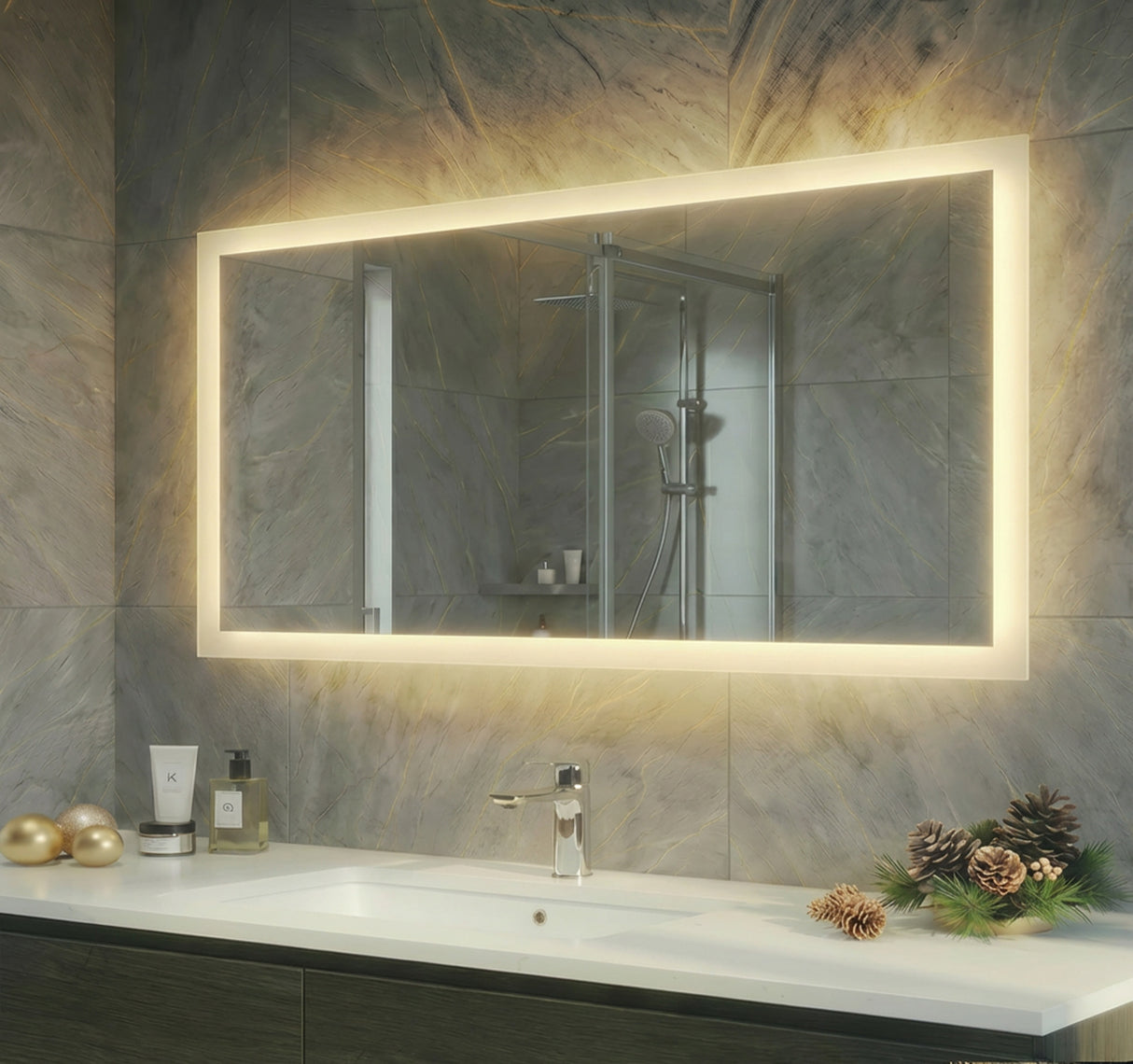Eden LED Light Bathroom Mirror (Slim)