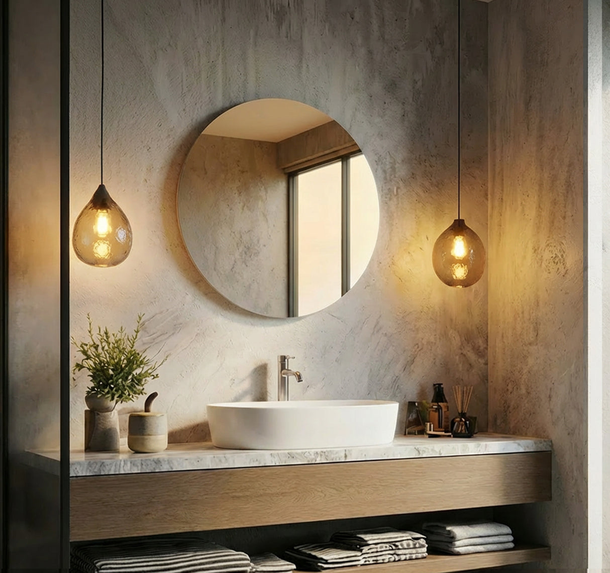 Juliette Round Backlit Bathroom Mirror (Shaver)