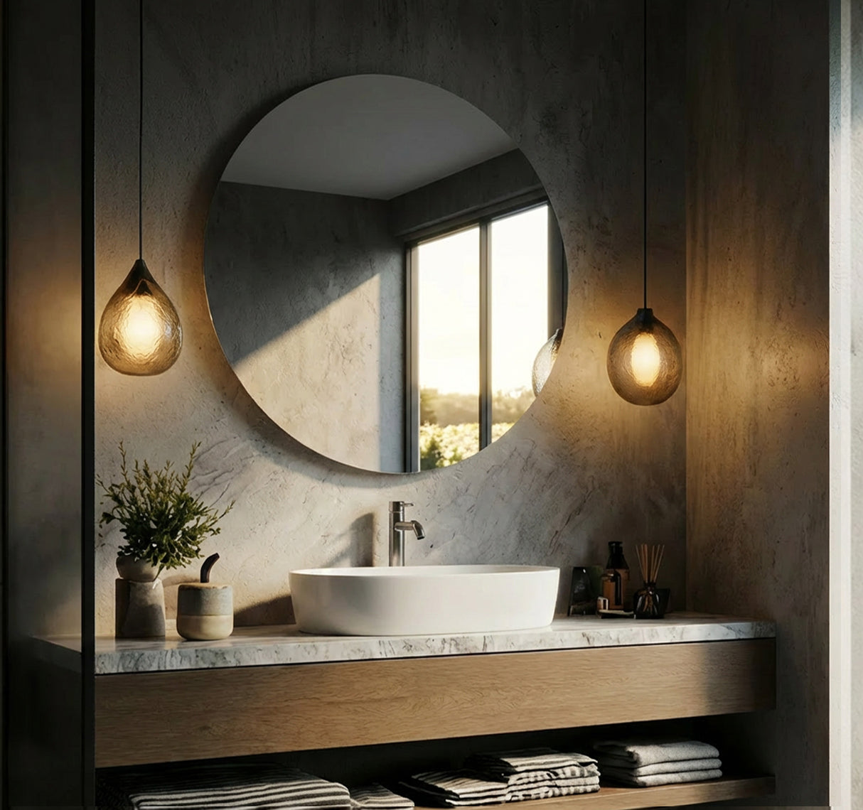 Juliette Round Backlit Bathroom Mirror (Shaver)