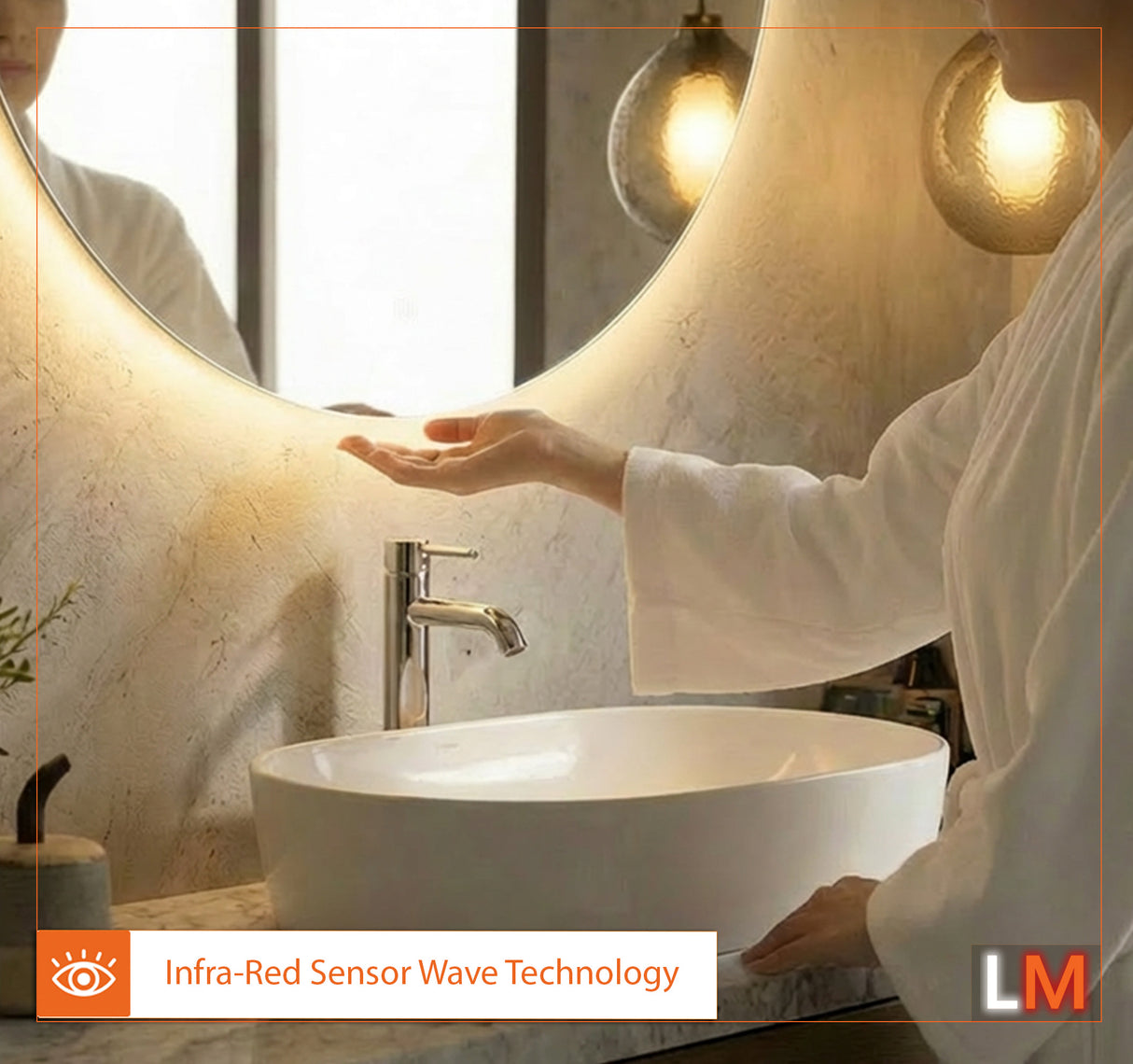 Juliette Round Backlit Bathroom Mirror (Shaver)