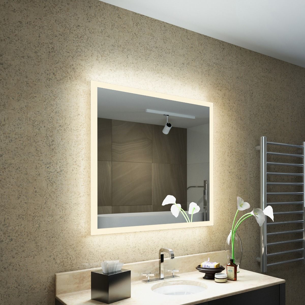 Summer LED Light Bathroom Mirror (Shaver)
