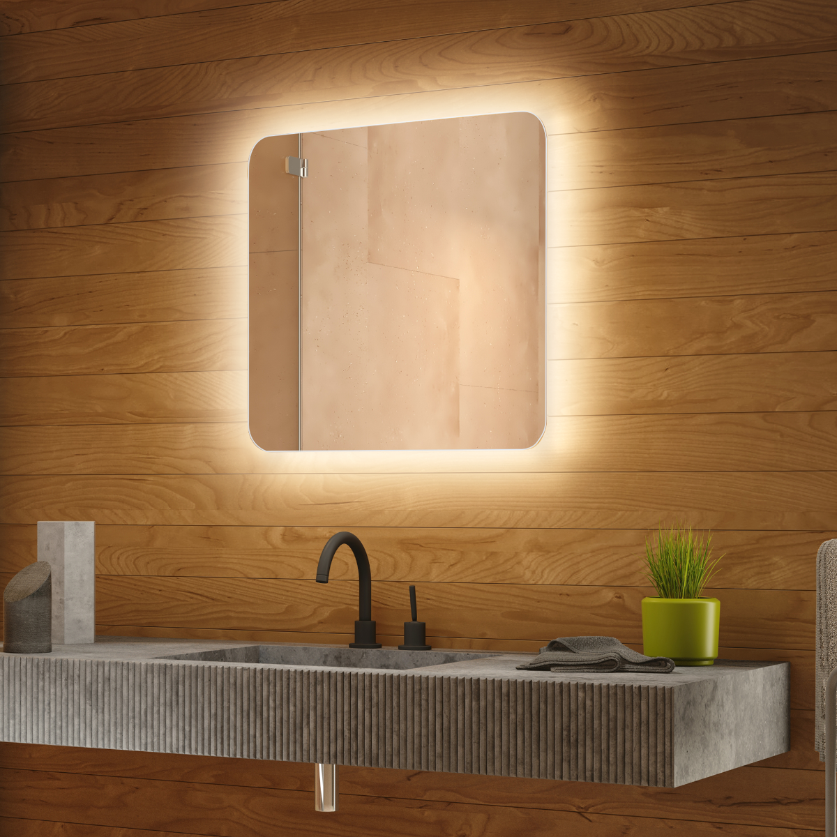 Sophia Backlit Bathroom Mirror (Shaver)