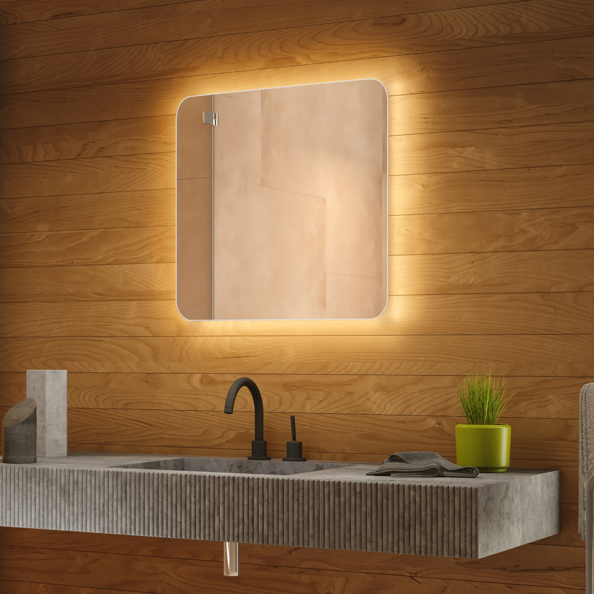 Sophia Backlit Bathroom Mirror (Shaver)