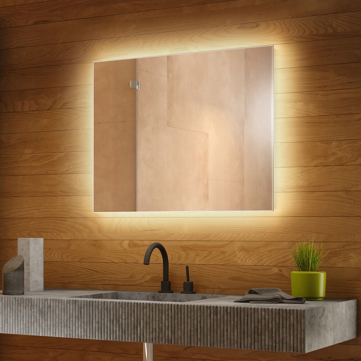 Victoria Backlit Bathroom Mirror (Shaver)