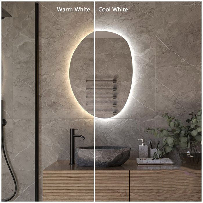 Mira Pebble Backlit Bathroom Mirror (Slim)