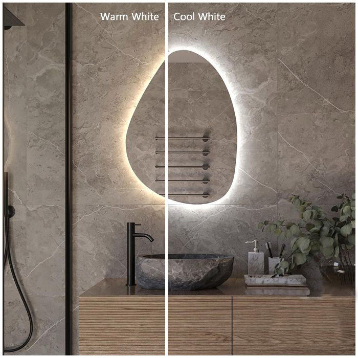 Lysa Pebble Backlit Bathroom Mirror (Slim)