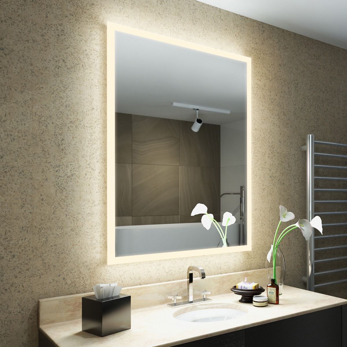 Aeris Edgelit Bathroom Mirror
