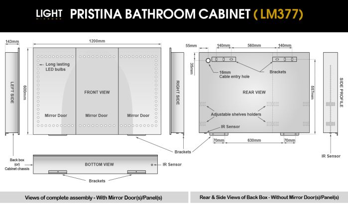 Pristina Three Door Demist Cabinet
