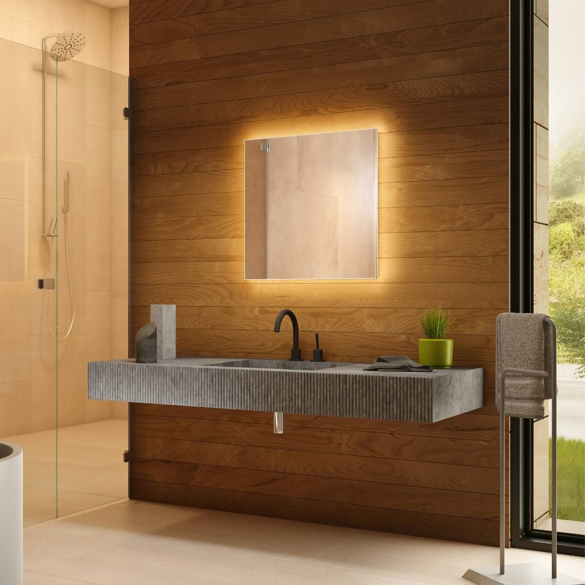 Victoria Backlit Bathroom Mirror (Shaver)