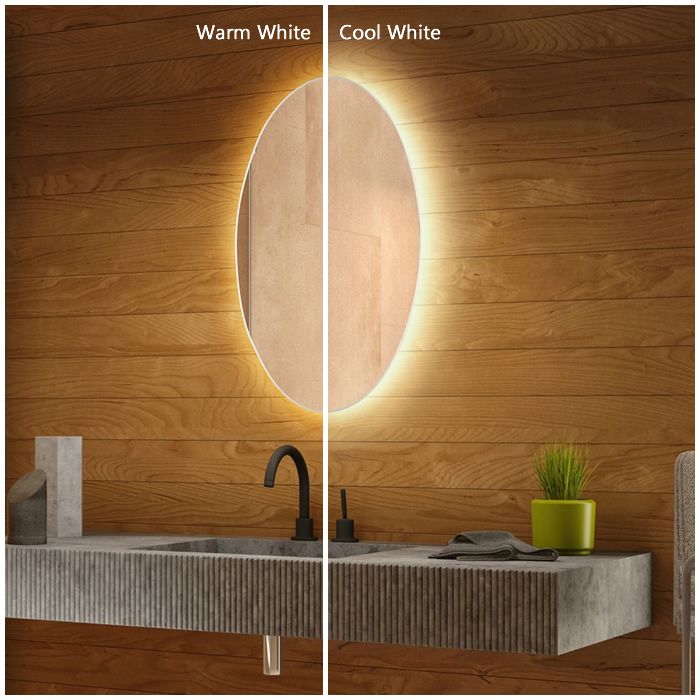 Oriana Oval Backlit Bathroom Mirror (Shaver)