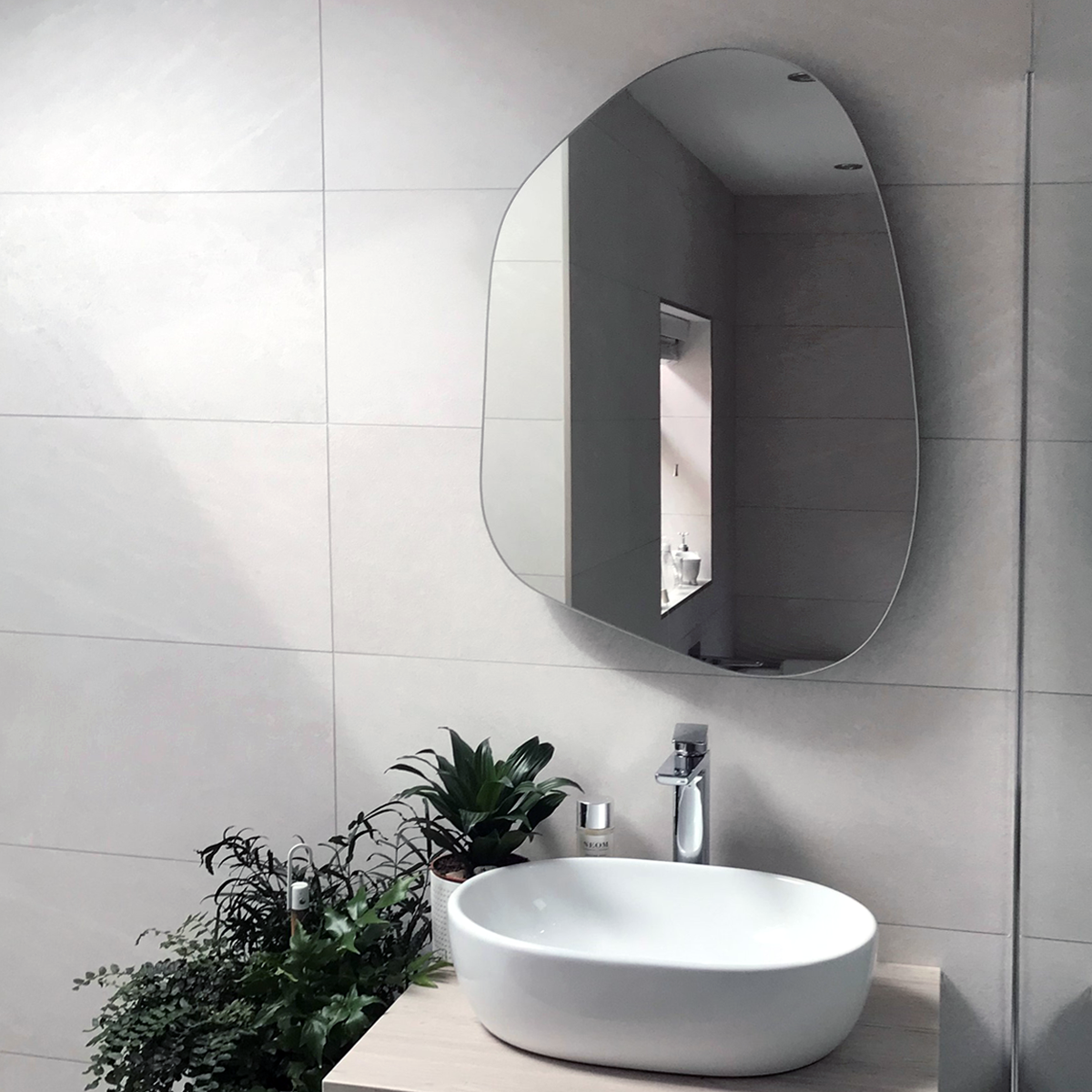 Eleni Pebble Backlit Bathroom Mirror (Shaver)