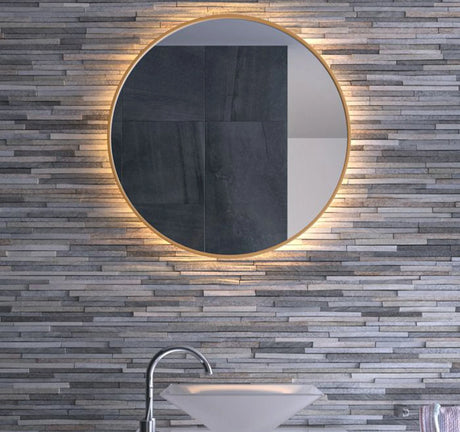 Gold Powder-Coated Frame Bathroom Mirrors