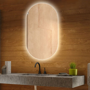 Maria Pill Backlit Bathroom Mirror (Shaver)