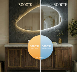 Elara Pebble Backlit Bathroom Mirror (Shaver)