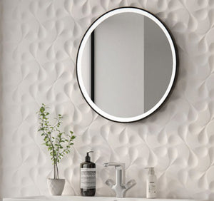 Lilly Round Edge Bathroom Mirror (Shaver)