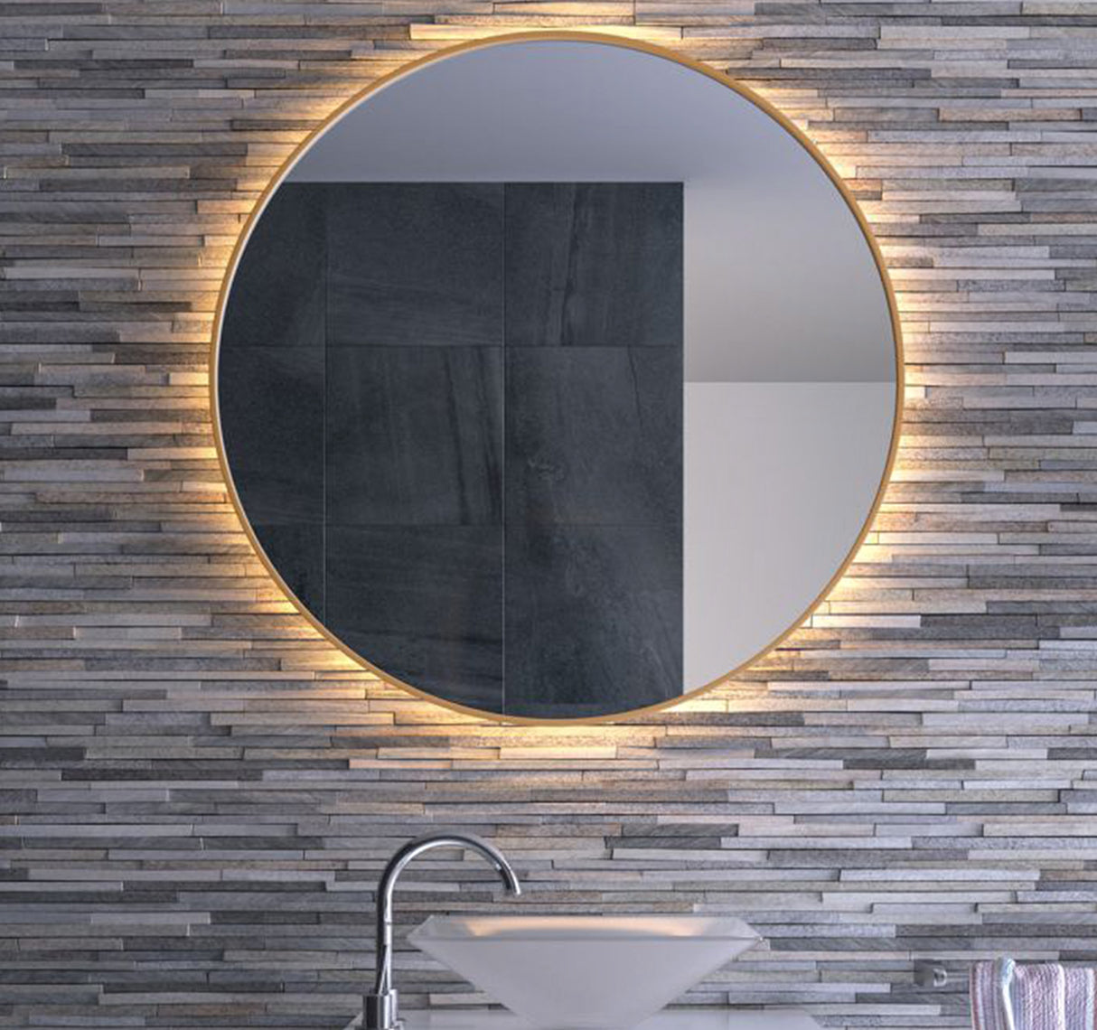 Juliette Round Backlit Bathroom Mirror (Shaver)