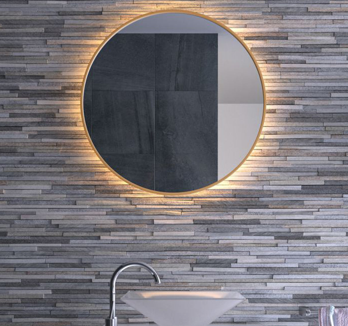 Juliette Round Backlit Bathroom Mirror (Shaver)