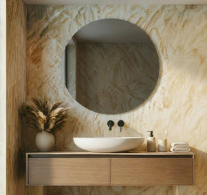 Daisy Round Backlit Bathroom Mirror (Slim)