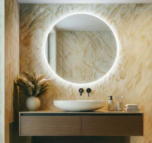 Daisy Round Backlit Bathroom Mirror (Slim)