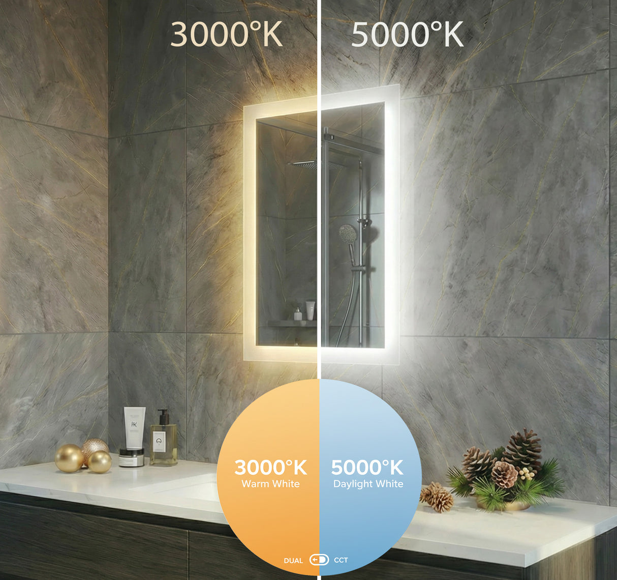 Eden LED Light Bathroom Mirror (Slim)