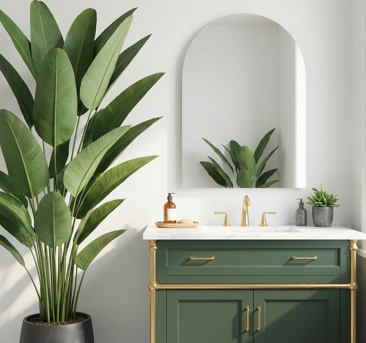 Lola Arched Backlit Bathroom Mirror (Slim)