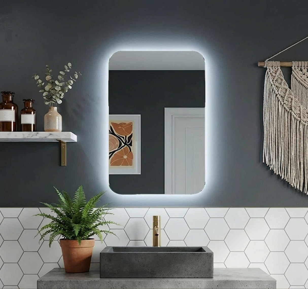 Sophia Backlit Bathroom Mirror (Shaver)