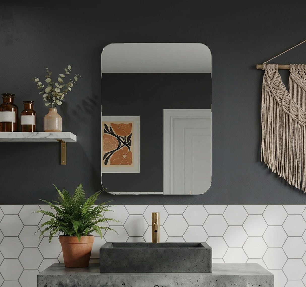 Sophia Backlit Bathroom Mirror (Shaver)