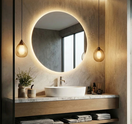 Juliette Round Backlit Bathroom Mirror (Shaver)