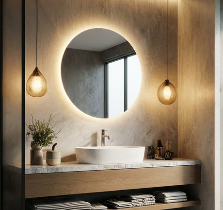Juliette Round Backlit Bathroom Mirror (Shaver)
