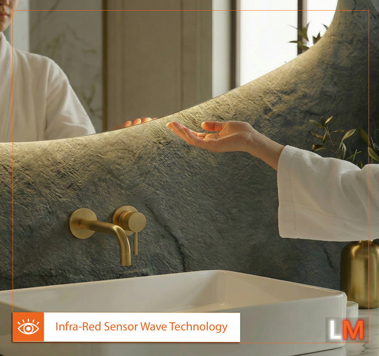 Elara Pebble Backlit Bathroom Mirror (Shaver)