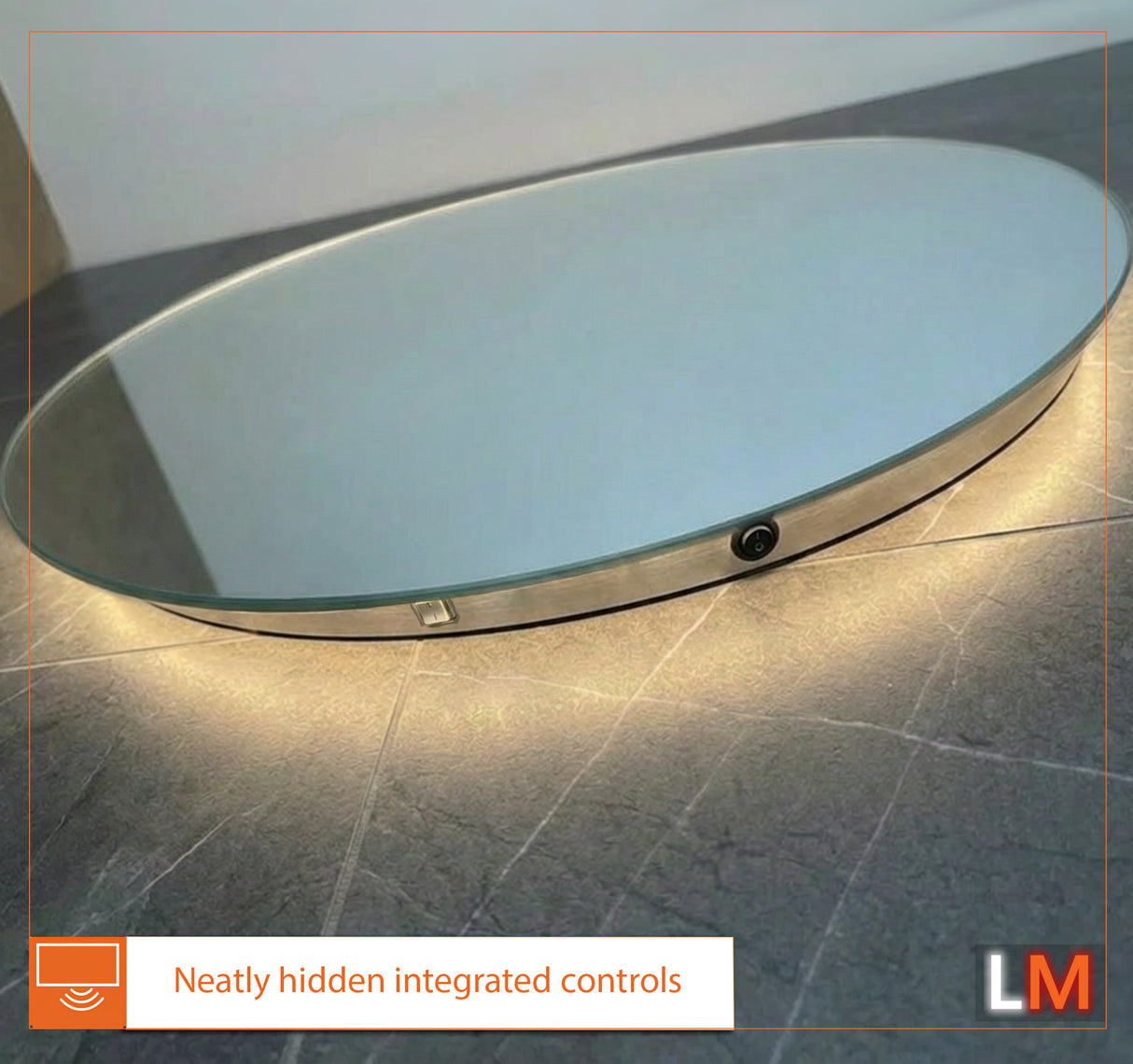 Daisy Round Backlit Bathroom Mirror (Slim)