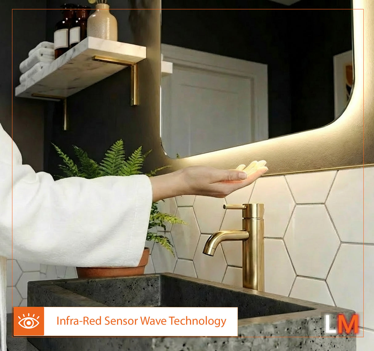 Sophia Backlit Bathroom Mirror (Shaver)