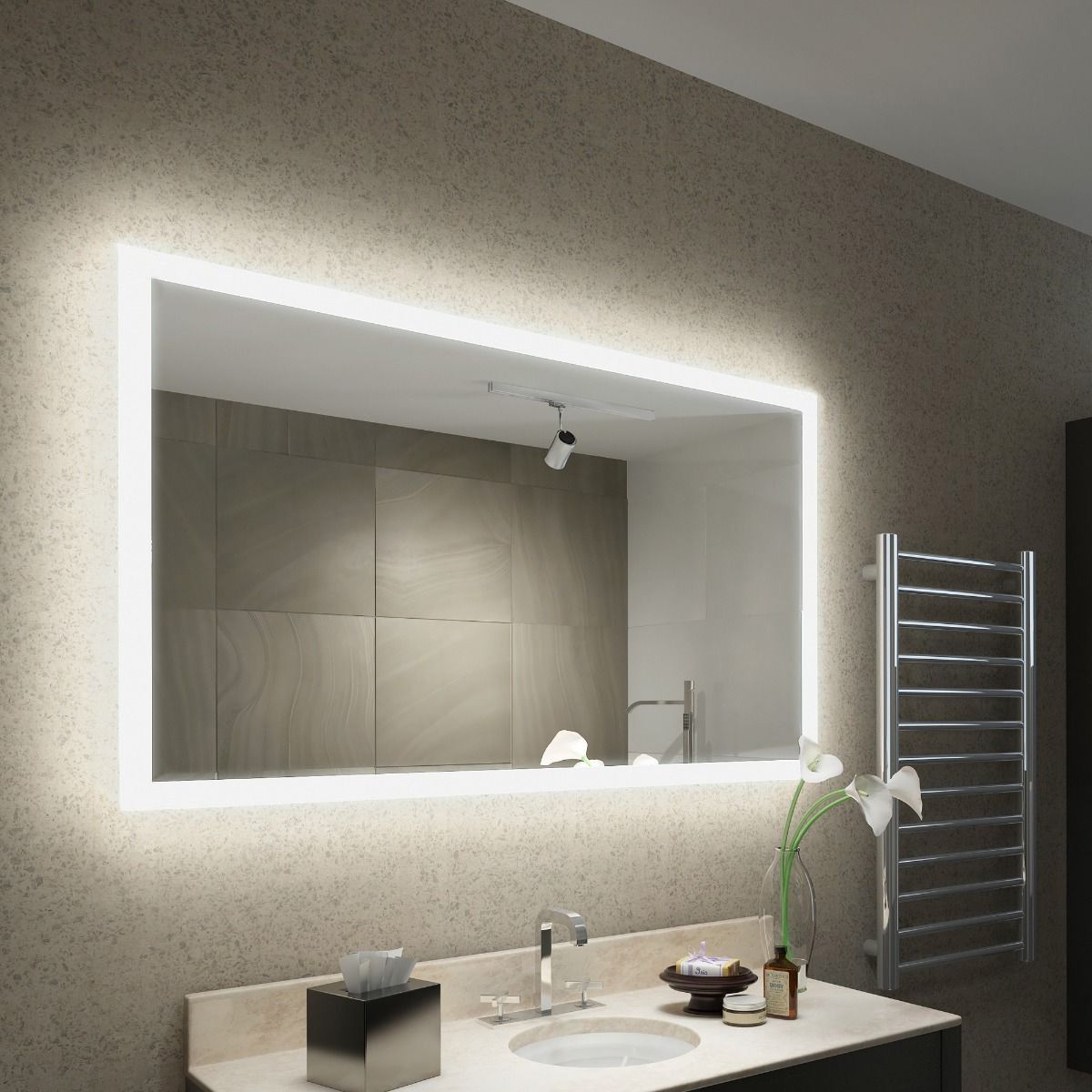 Aeris Edgelit Bathroom Mirror