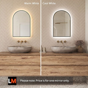 Rosie Arched Backlit Bathroom Mirror (Shaver)