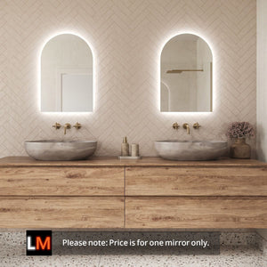 Rosie Arched Backlit Bathroom Mirror (Shaver)