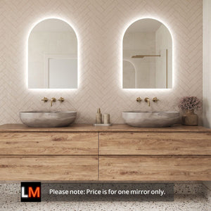 Rosie Arched Backlit Bathroom Mirror (Shaver)
