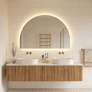 Rosie Arched Backlit Bathroom Mirror (Shaver)