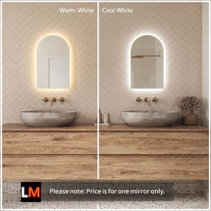 Lola Arched Backlit Bathroom Mirror (Slim)