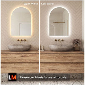 Lola Arched Backlit Bathroom Mirror (Slim)