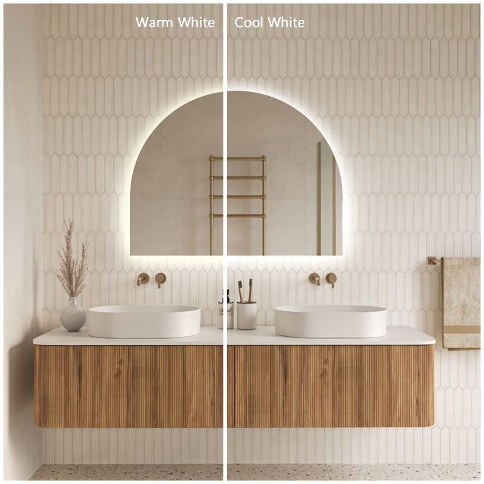 Lola Arched Backlit Bathroom Mirror (Slim)