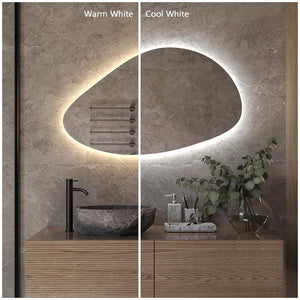 Nira Pebble Backlit Bathroom Mirror (Slim)