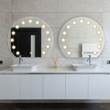 Radiant White Edge Bathroom Vanity Mirror