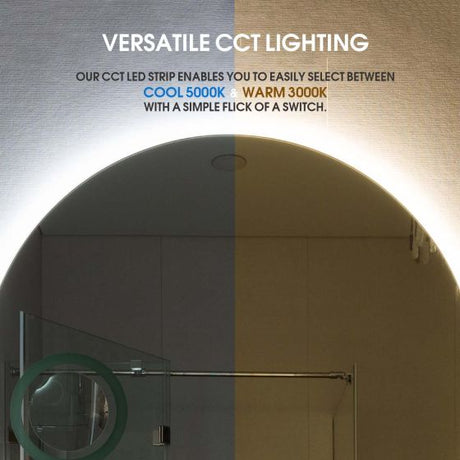 Daisy Round Backlit Bathroom Mirror (Slim)