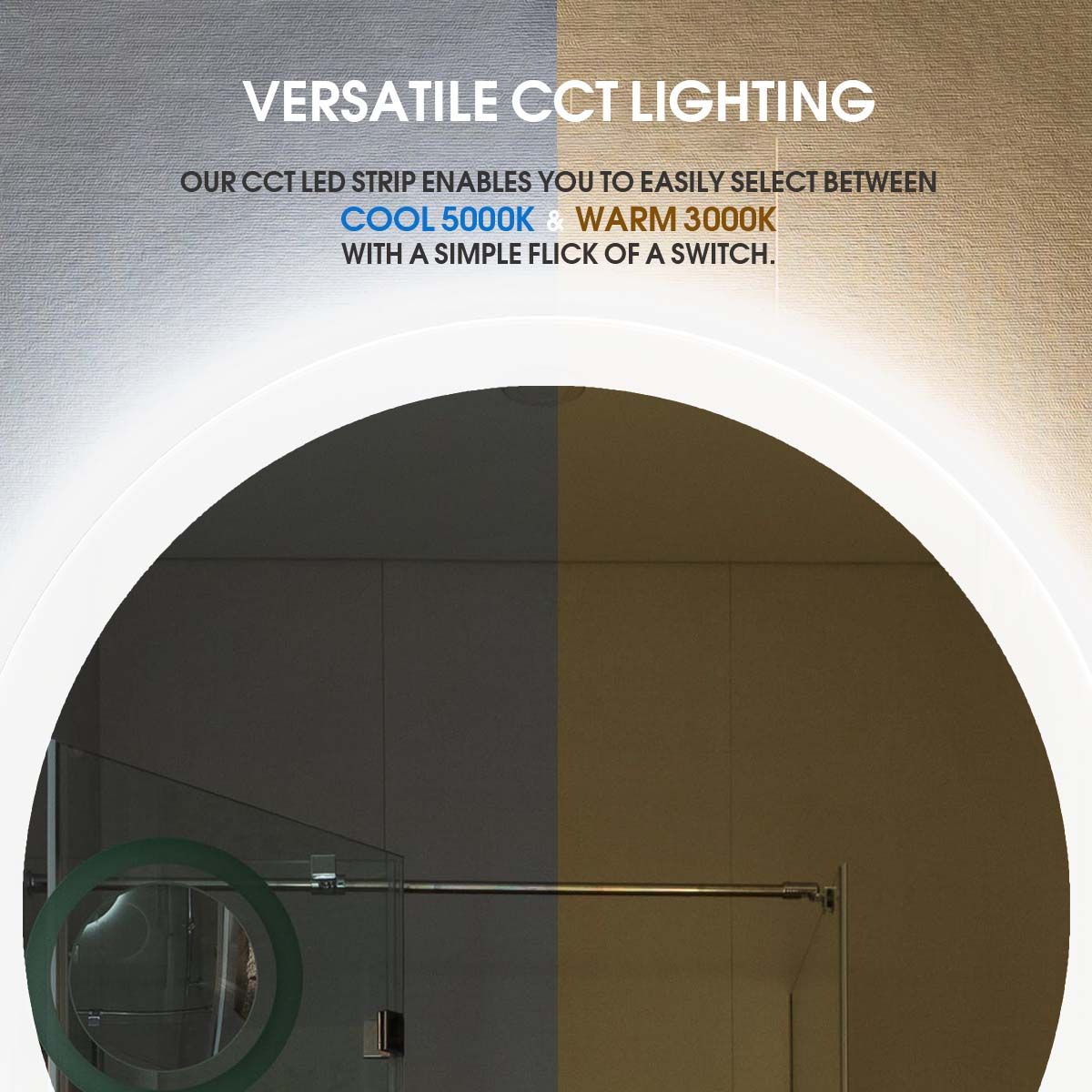 Holly Round Edgelit Mirror (Slim)